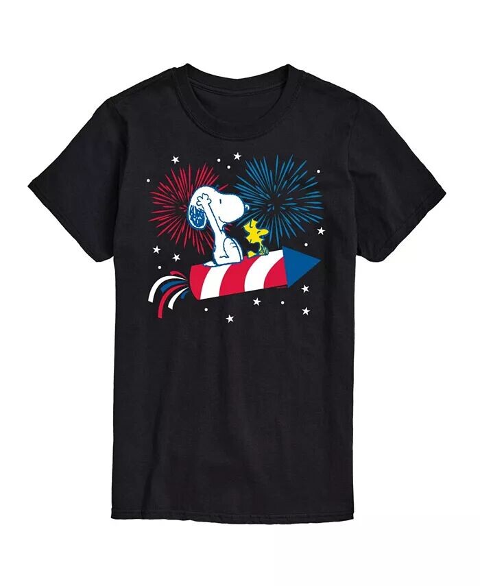 

Мужская футболка с короткими рукавами Hybrid Apparel Peanuts Fireworks AIRWAVES, черный