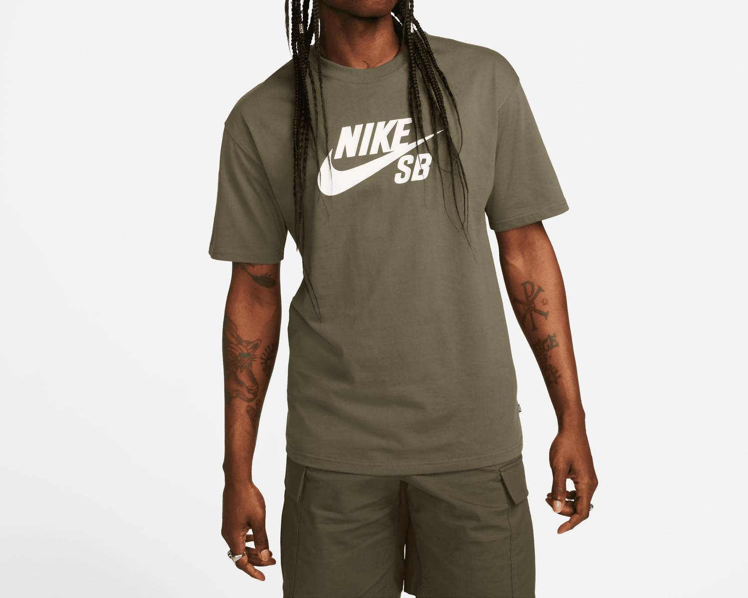 

Футболка мужская Sb Hbr Logo Skate в оливковом цвете Nike