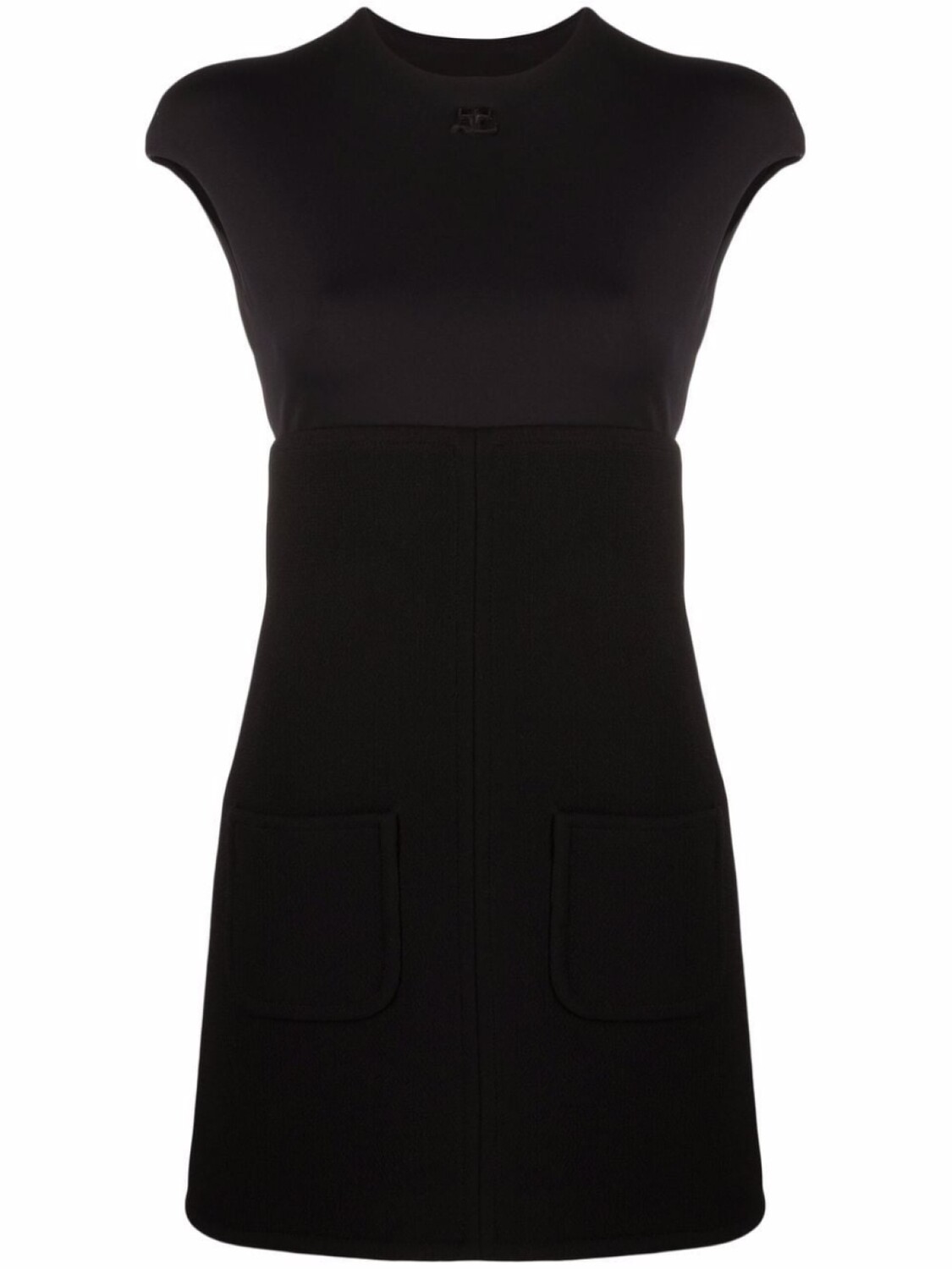 

Courrèges платье мини с рукавами кап, черный
