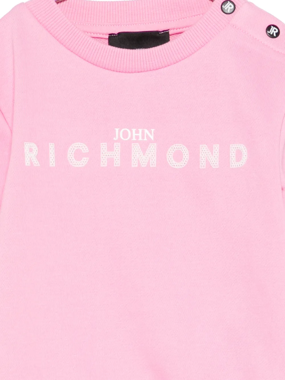 Детский свитер для девочки с логотипом и пуговицами John Richmond Junior, розовый — фото 3