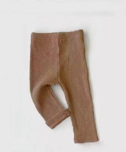 Ребристые леггинсы Bambin полной длины, хлопок, цвет мокко