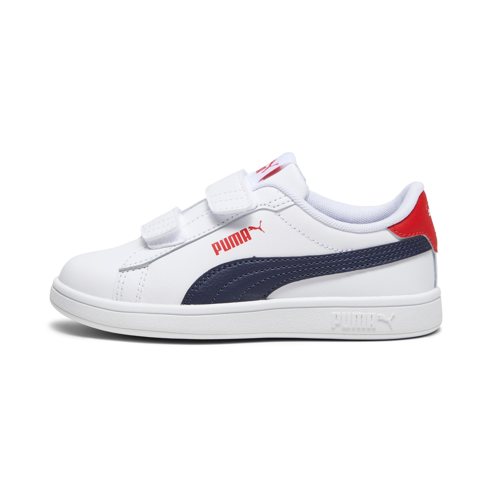 

Кроссовки PUMA Smash 3.0 Leather V, цвет white/navy/for all time red