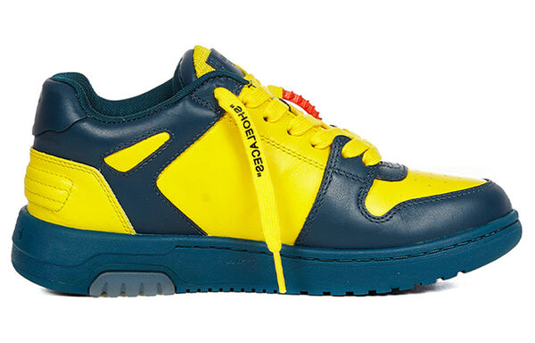 Кроссовки out of office low sneakers blue/yellow Off-White, синий — фото 2