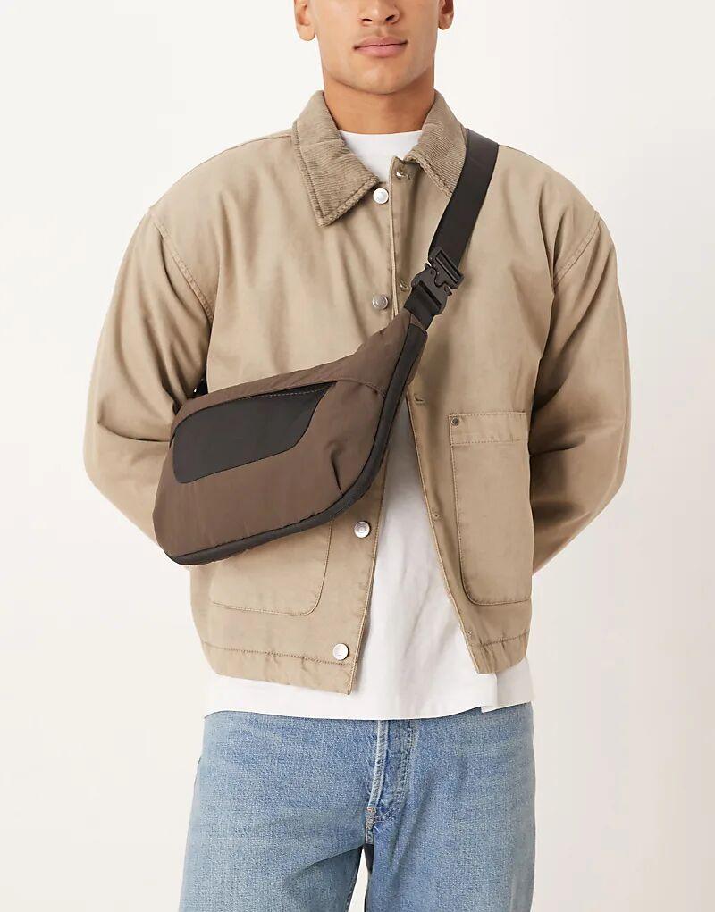 

Сумка-слинг через плечо ASOS DESIGN коричневого цвета