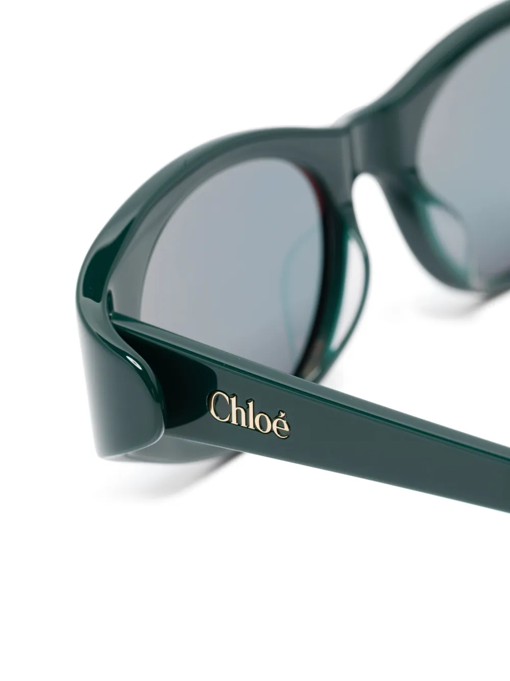 Солнцезащитные очки в овальной оправе Chloé, зеленый — фото 3