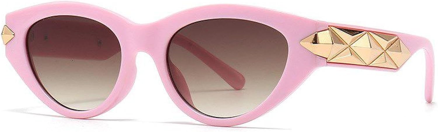 

Модные маленькие солнцезащитные очки «кошачий глаз» для женщин, роскошные винтажные солнцезащитные очки «кошачий глаз» для женщин, защита от УФ-излучения UV400, трендовые солнцезащитные очки TKKTLLT, C4 Pink Brown