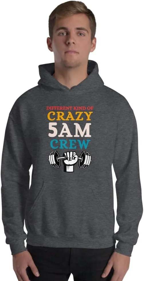 Разный вид безумия 5 утра худи Funny Gym Saying Retro Vintage Unisex Generic, Dark Heather
