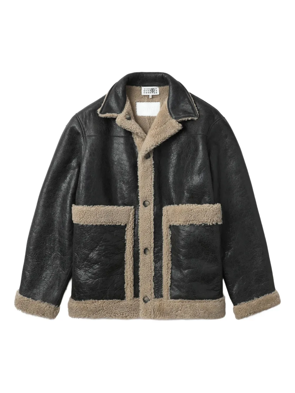 

Куртка со вставками из овчины MM6 Maison Margiela, черный