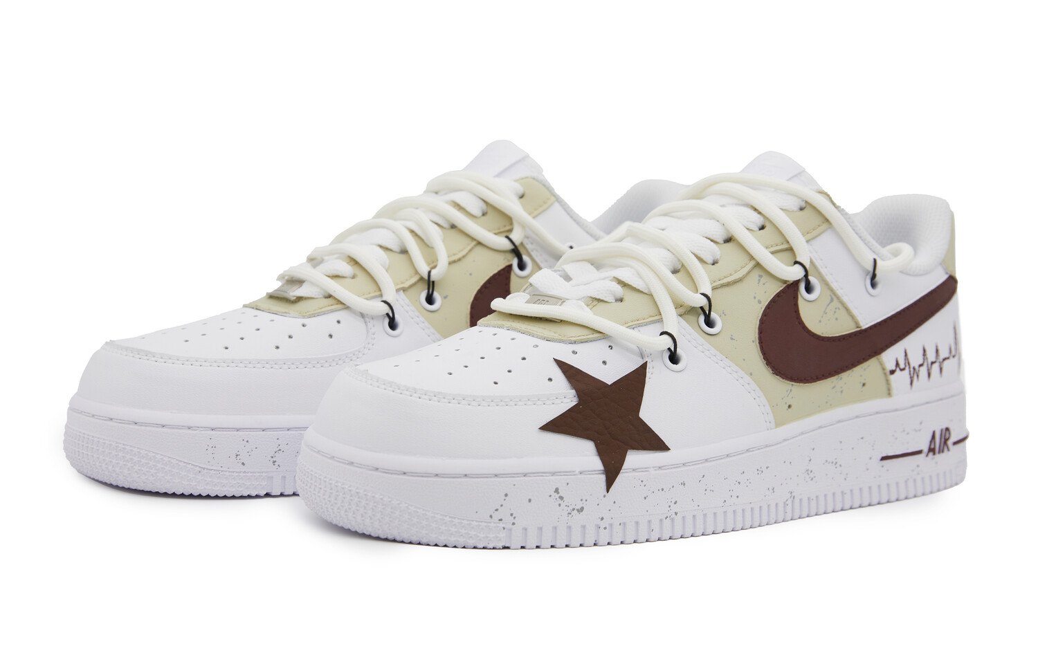 

Кроссовки для скейтбординга Air Force 1 мужские с низким верхом бежево-коричневые Nike, Коричневый, Кроссовки для скейтбординга Air Force 1 мужские с низким верхом бежево-коричневые Nike