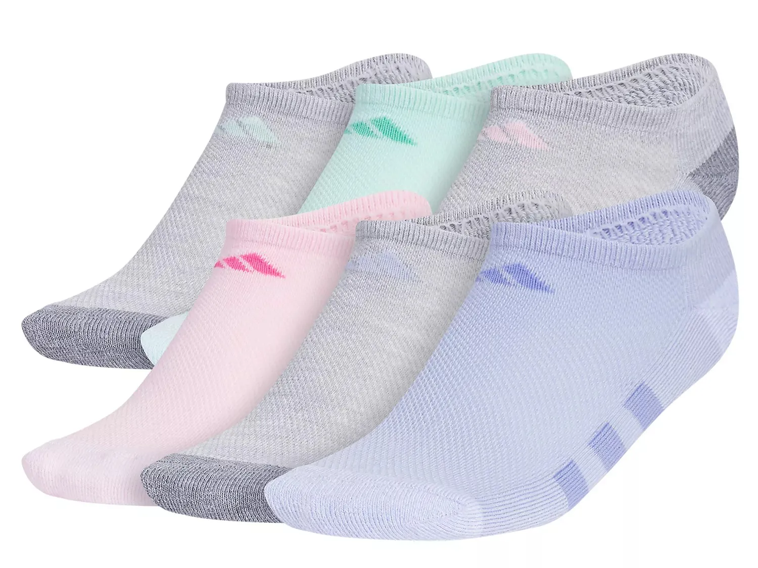

Носки детские Adidas Athletic Cushioned No Show - 6 шт. в упаковке, разноцветные