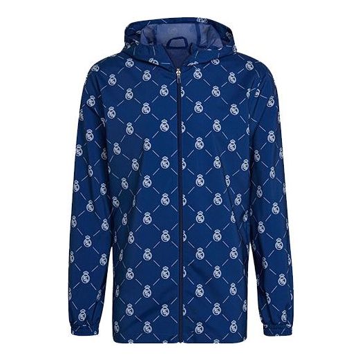 

Куртка adidas Soccer/Football Sports Hooded Jacket Real Madrid Blue, мультиколор