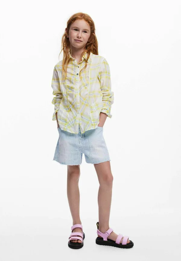 Блузка в клетку с пуговицами Desigual, Yellow