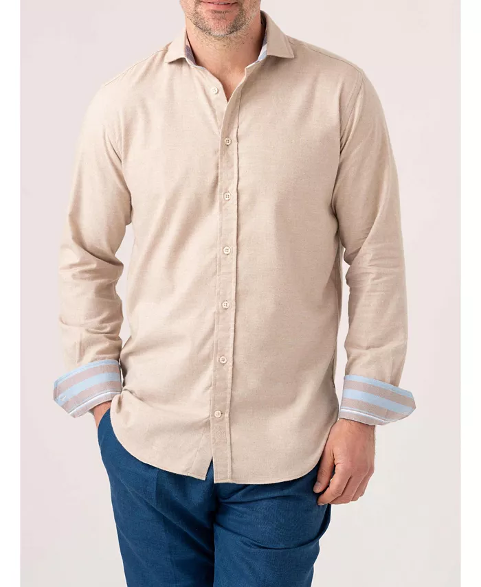 

Мужская рубашка с длинным рукавом из хлопка и кашемира Koy Clothing, коричневый/бежевый