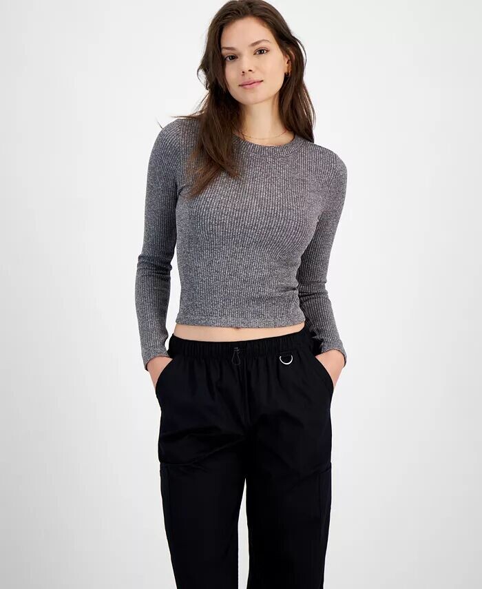 

Бесшовный топ в рубчик с длинными рукавами для юниоров Hippie Rose, зеленый