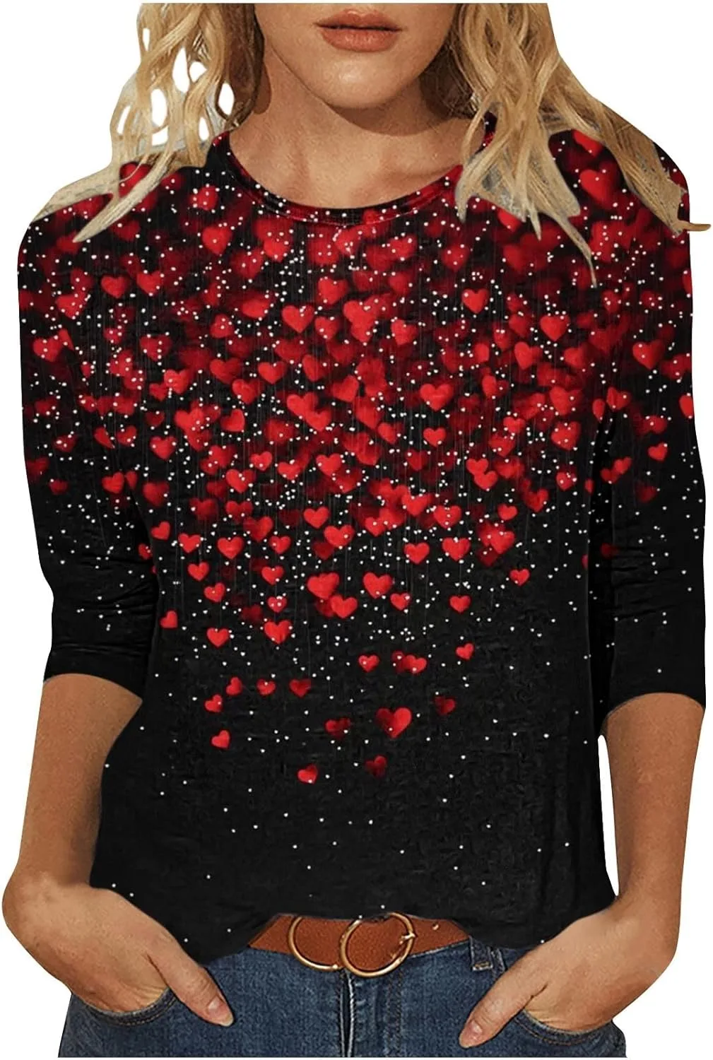 

Свитшот женский 3/4 рукава Casual Crewneck Pullover