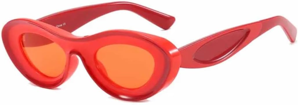 

Солнцезащитные очки в овальной оправе для женщин, модные очки «кошачий глаз», очки с защитой от УФ-излучения UV400, винтажные солнцезащитные очки для мужчин VVTWSSW, Red