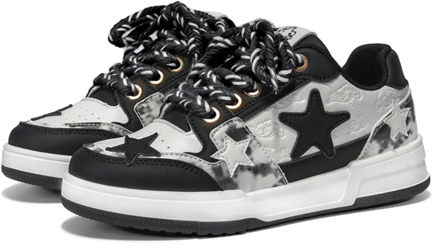 Star Shoes Милые кроссовки Y2k Толстые повседневные кроссовки для прогулок Унисекс Для пар Девочек Противоскользящие Удобные Для путешествий На открытом воздухе Для спорта Для школы Размер 5.5-9.5 Generic, черный