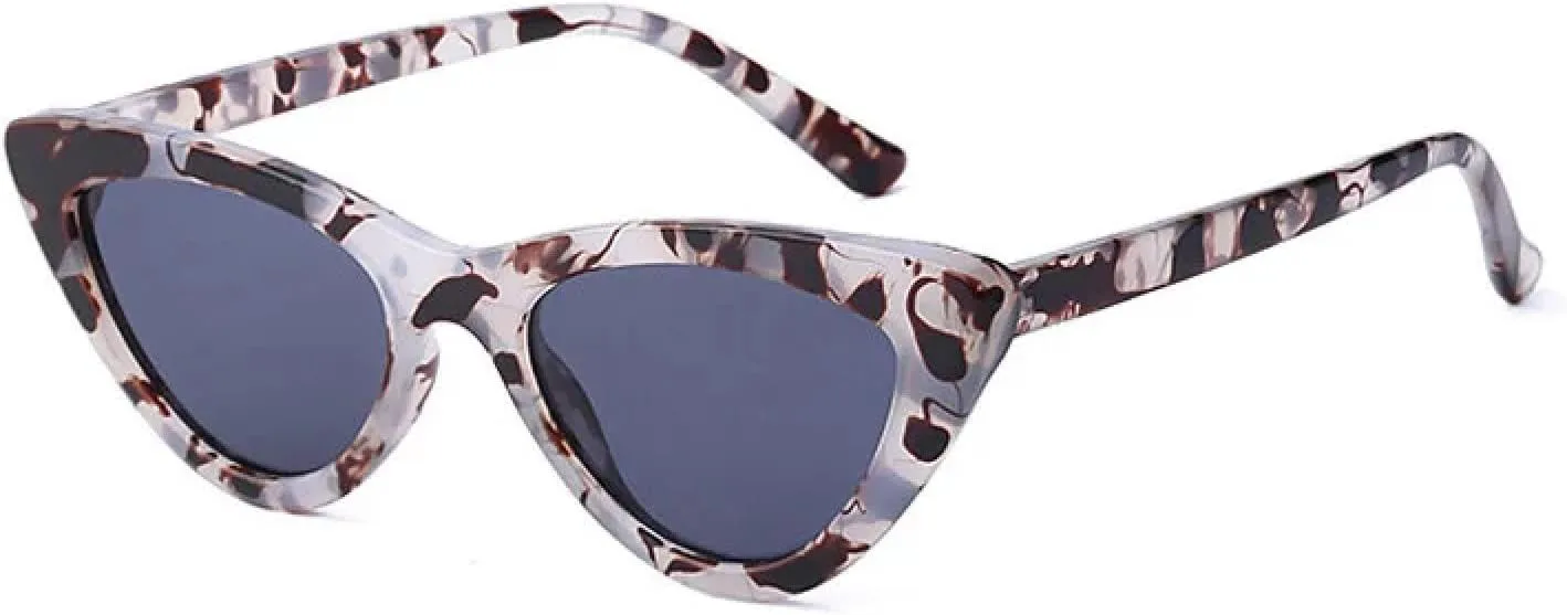 

Солнцезащитные очки «кошачий глаз» для женщин и мужчин, модные, маленькие, в стиле ретро, ​​с леопардовым принтом, защита от УФ-излучения UV400 UATXTAU, Amber Gray