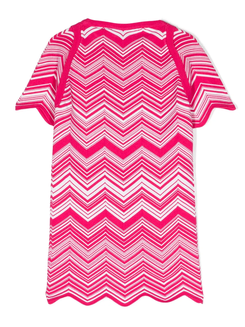Платье с рукавами реглан и узором зигзаг Missoni Kids, розовый — фото 2