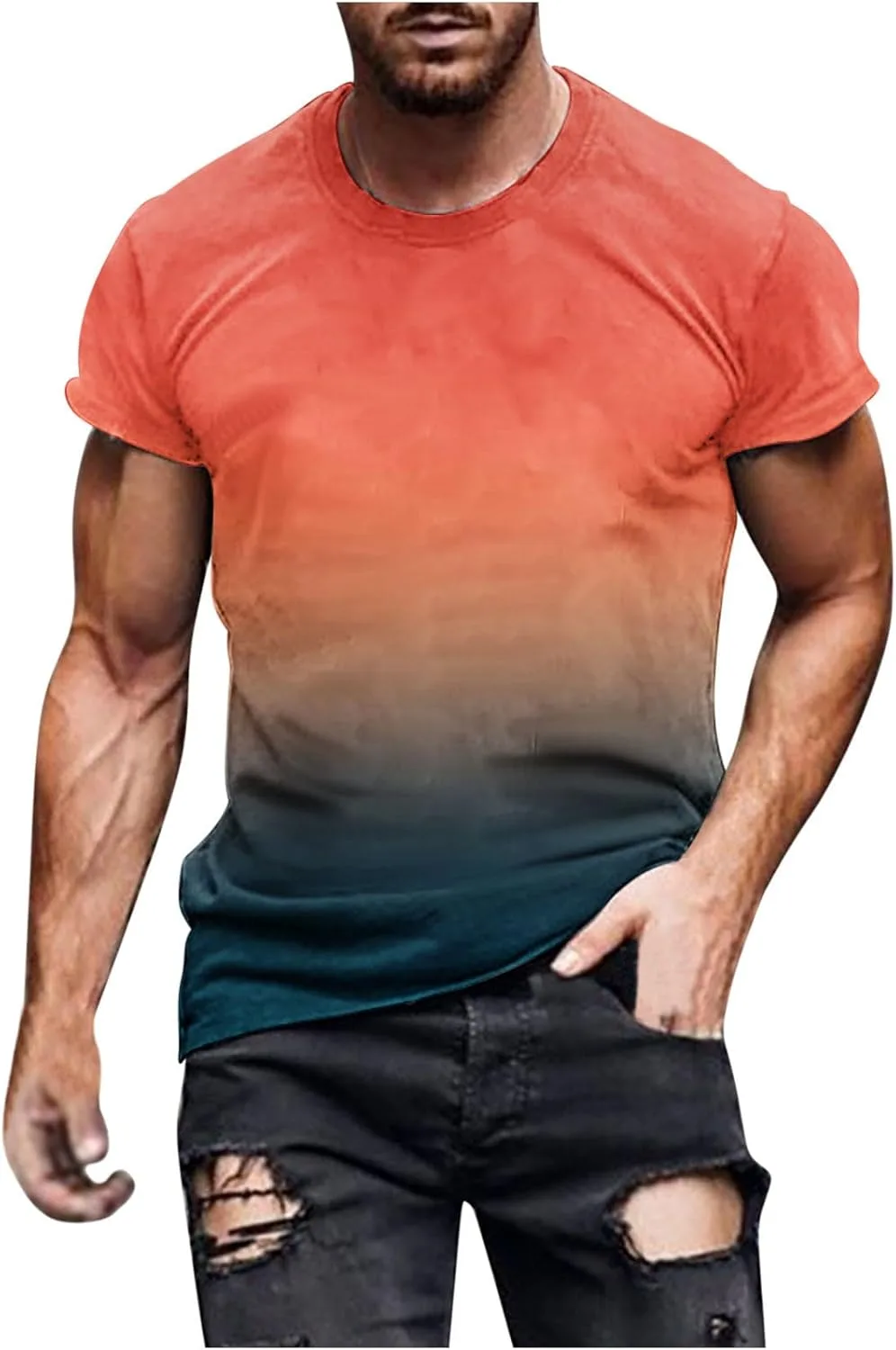 

Футболка Muscularfit для мужчин с коротким рукавом и градиентным цветом