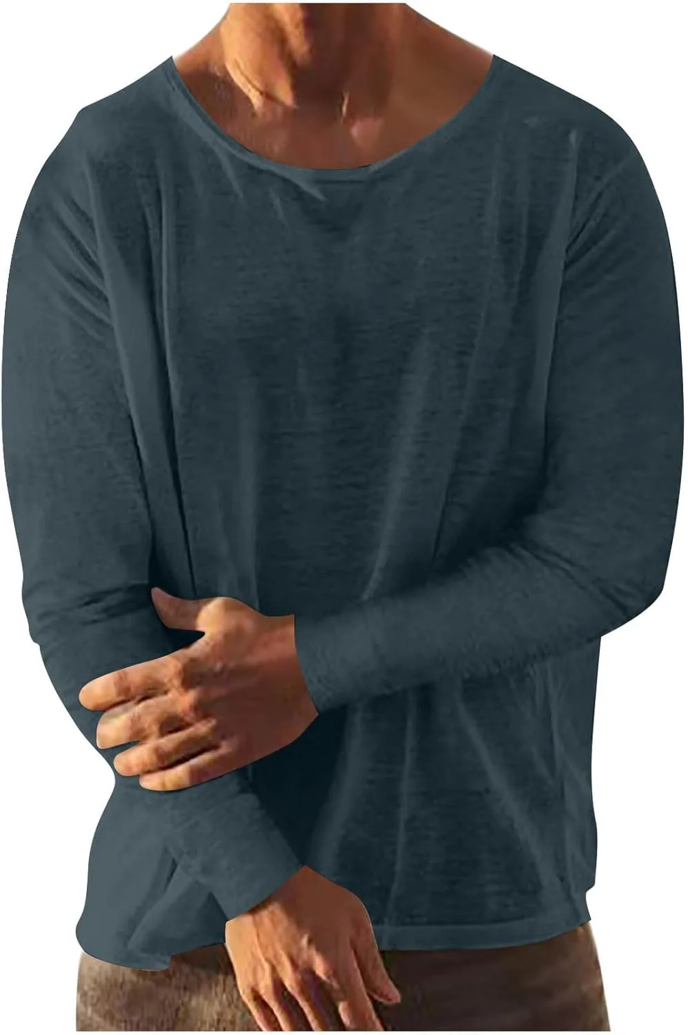 

Мужская футболка с длинным рукавом и круглым вырезом OSFVNOXV