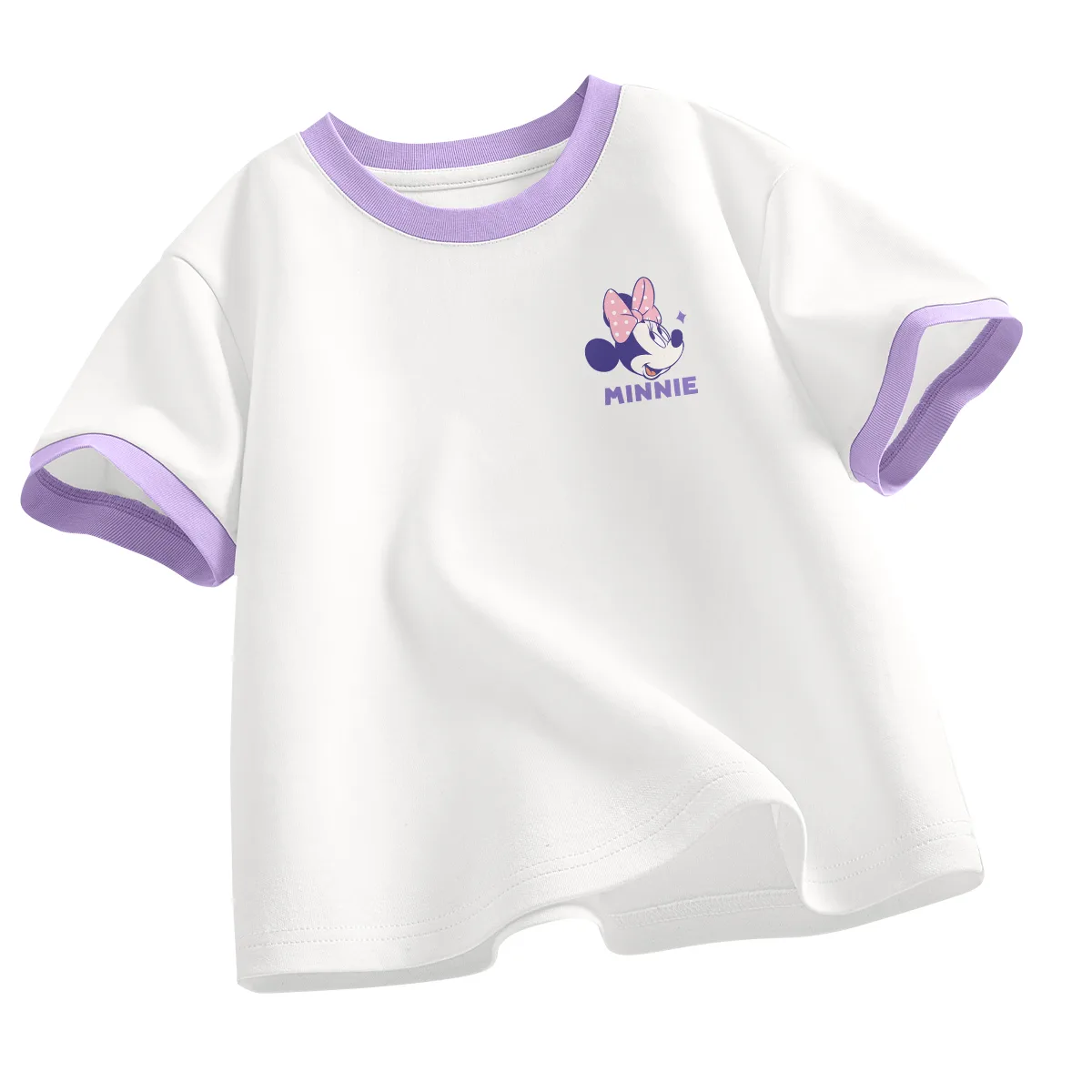 Футболка для детей Crew Neck Moderate Disney, di elegant cherry k белый красный — фото 3