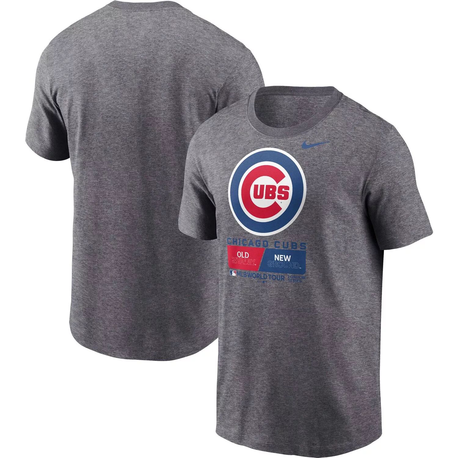 

Мужская футболка Heather Charcoal Chicago Cubs MLB World Tour 2023: London Series Nike