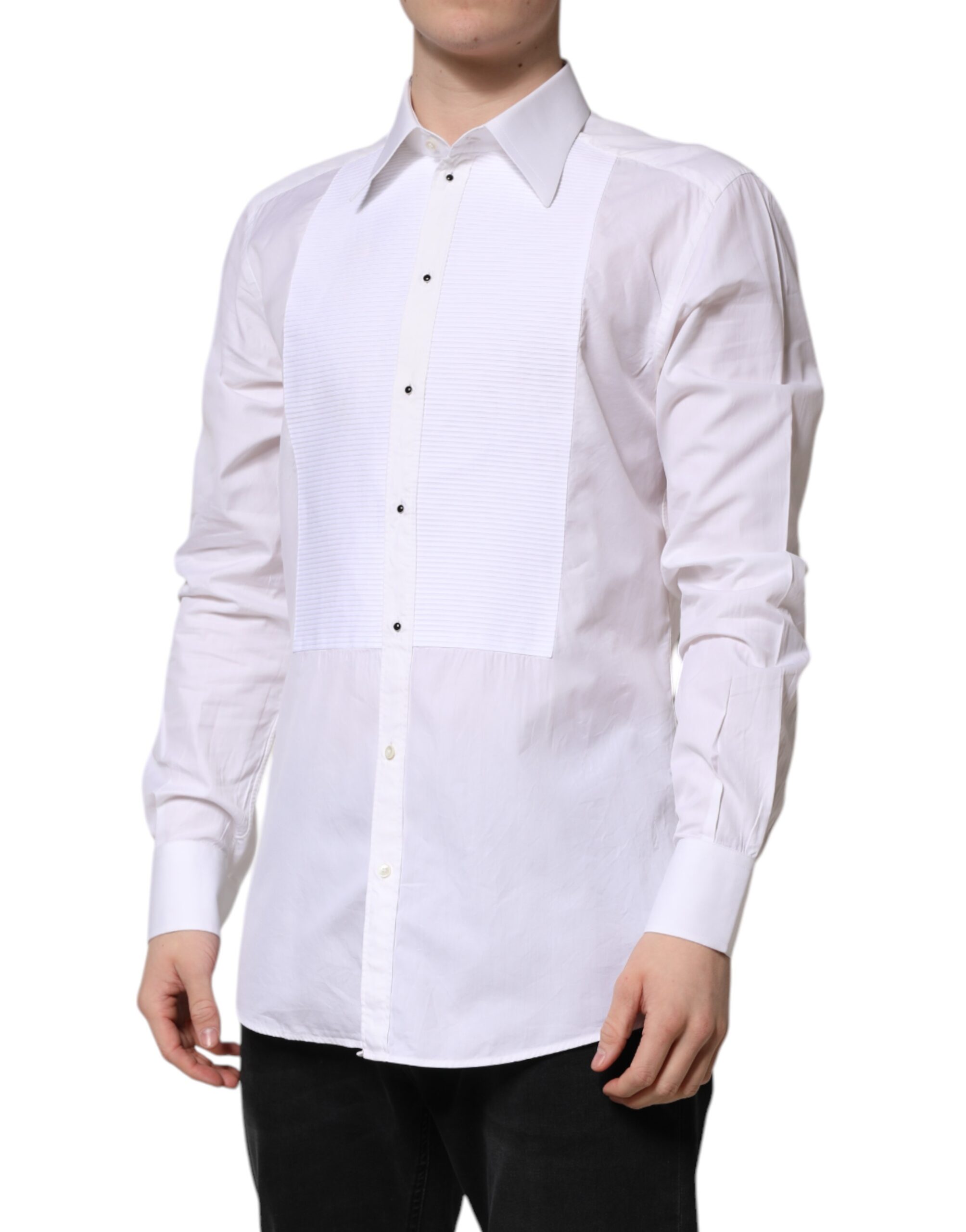 Белая хлопковая рубашка с длинными рукавами GOLD Dolce & Gabbana, White — фото 2