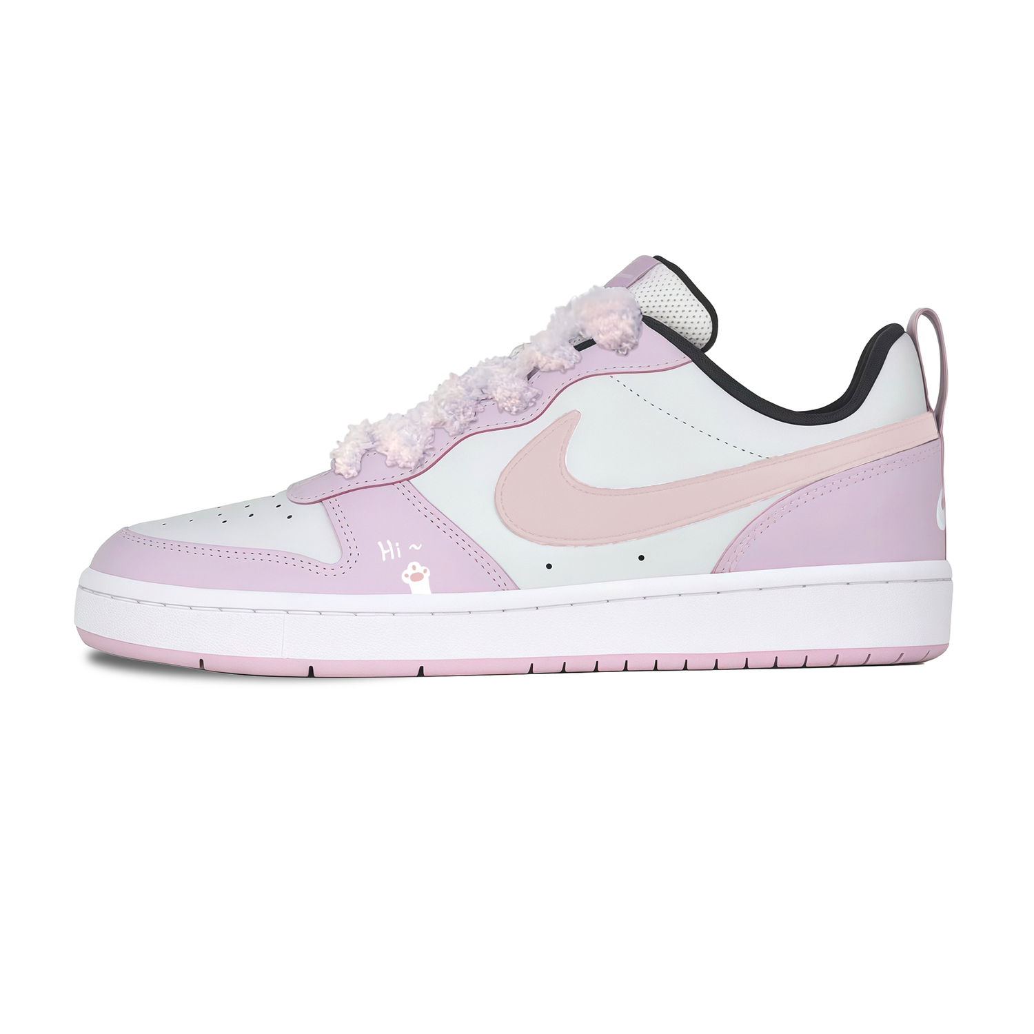 

Nike Court Borough Powderous Cat Paw Low 2 Abrasion Resistant Low top детские скейтбординг кроссовки Pink для подростков