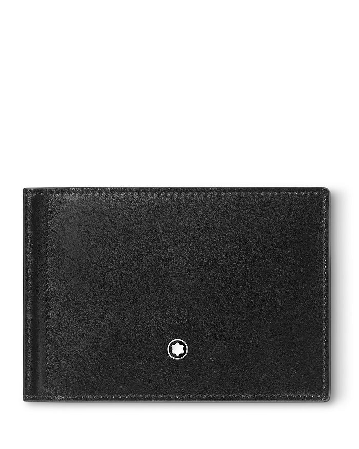 

Кожаный кошелек Montblanc Meisterstück 6cc с зажимом для денег, черный