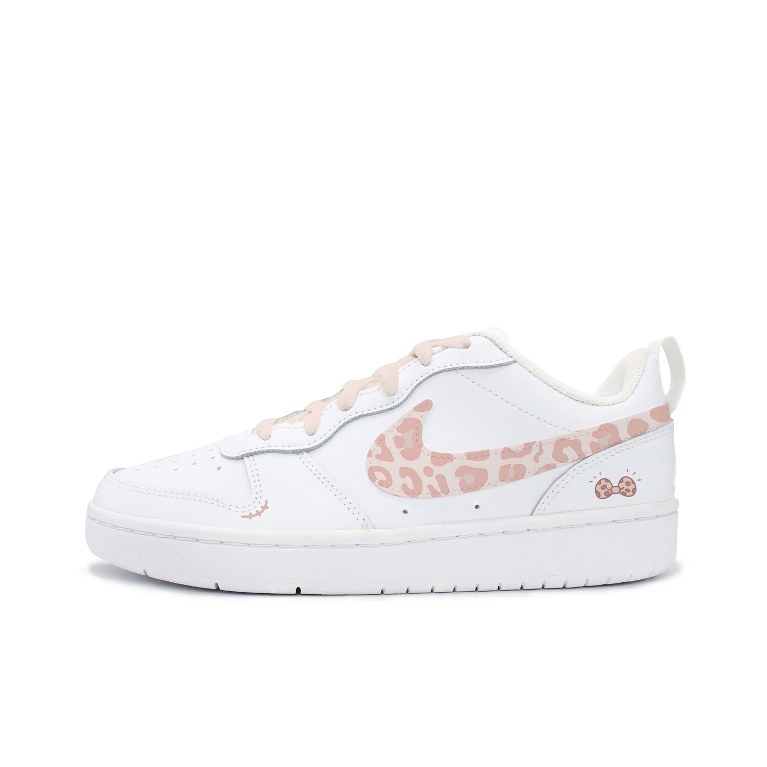 

Кроссовки Nike Court Borough Kids' Skateboarding Shoes Grade School, белый/розовый
