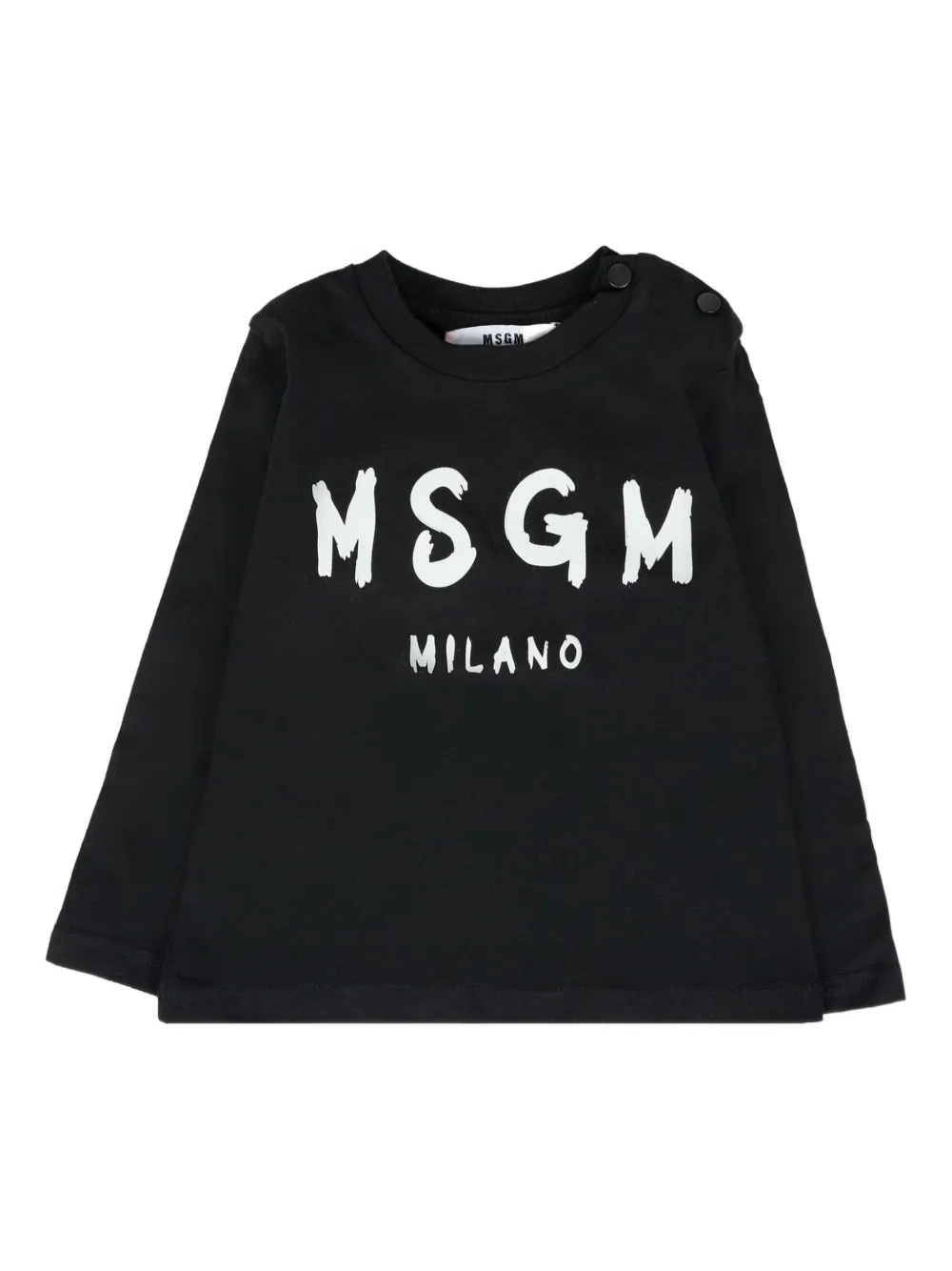 

Футболка с длинными рукавами и принтом логотипа MSGM Kids, черный