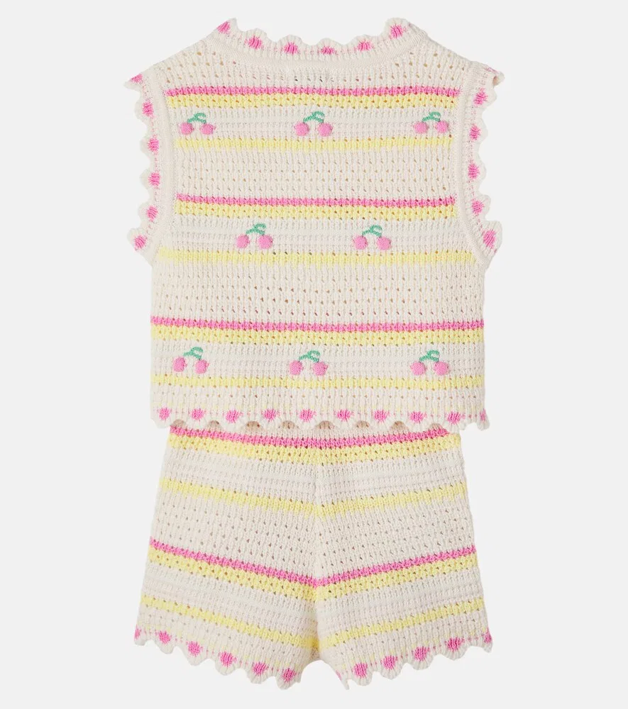Комплект Paloma из вязаного хлопка: топ и шорты Bebe Organic, белый — фото 3