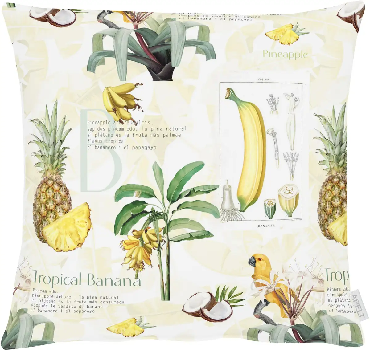 

АПЕЛЬТ декоративная подушка "6521", чехол с наполнителем, 1 шт APELT 35х50 см, желтый/зеленый