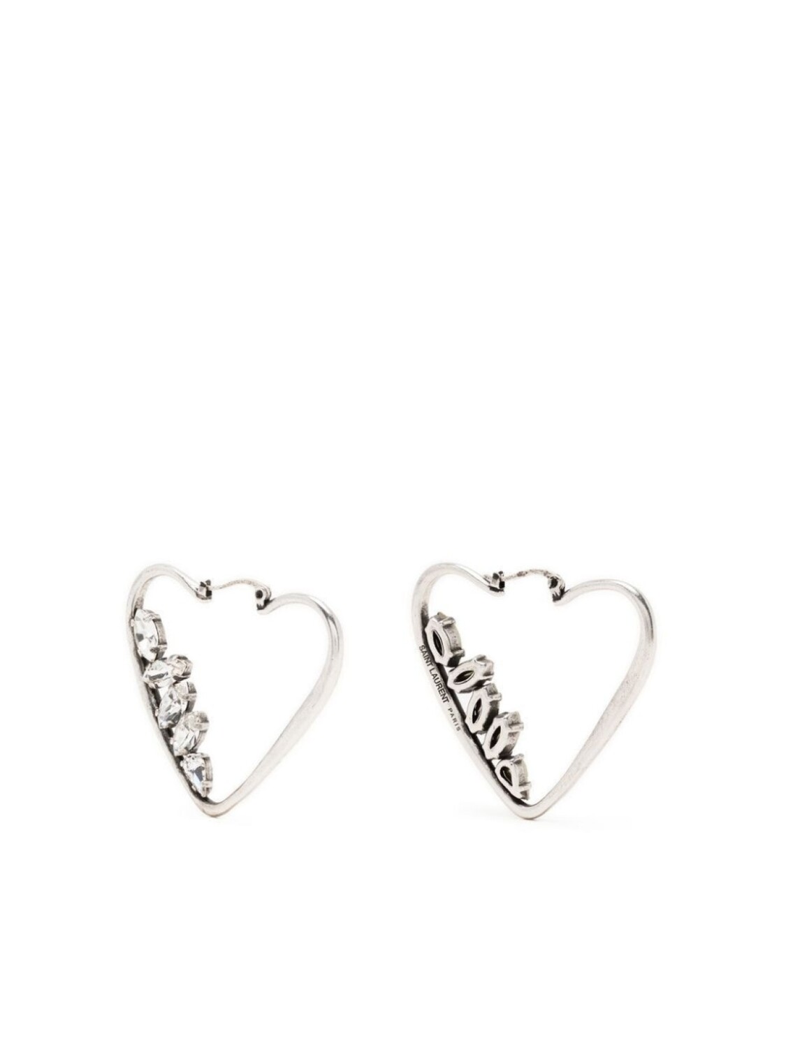 

Серьги-кольца с кристаллами Saint Laurent, серебряный