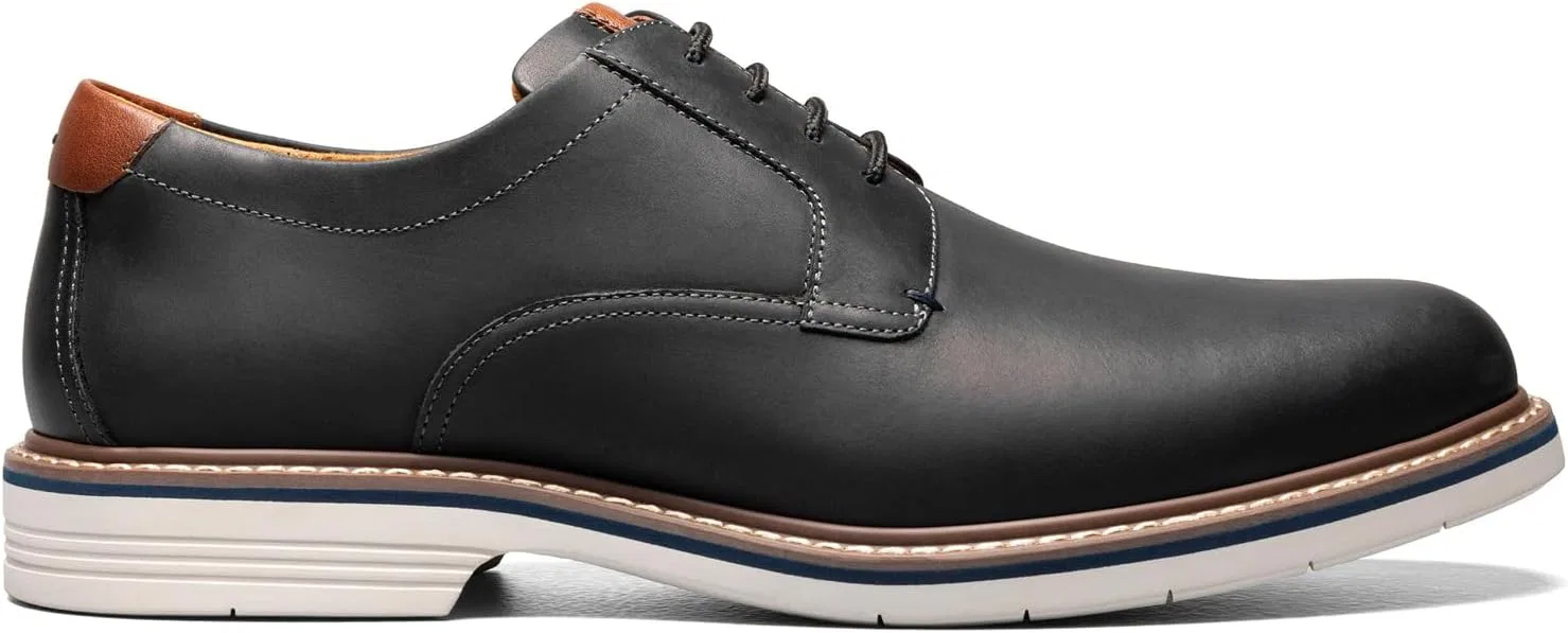 Мужские оксфорды Florsheim Norwalk с гладким носком, Black Crazy Horse — фото 3