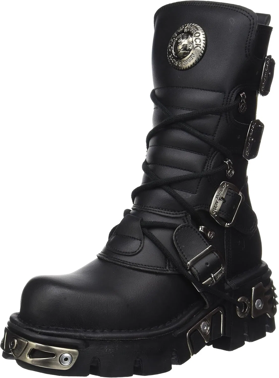 Мужские ботинки New Rock Handmade M 373 S7 черного цвета на шнуровке