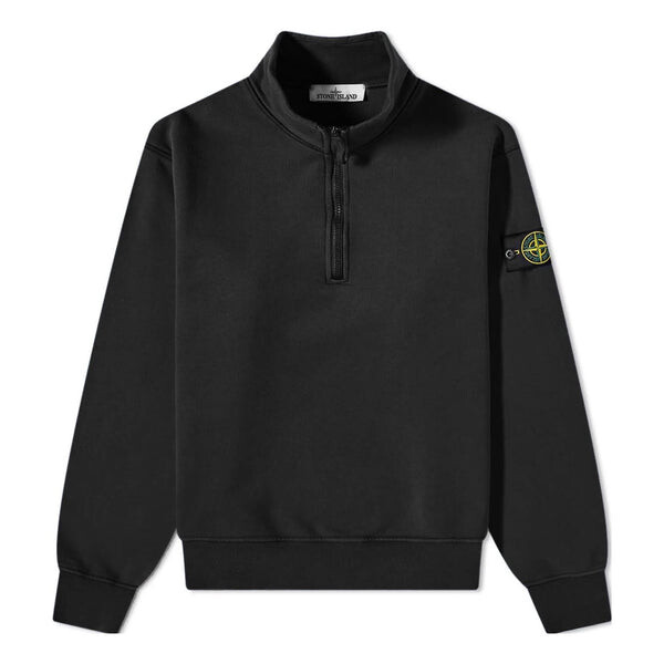 

Толстовка garment dyed half zip sweatshirt 'black' Stone Island, черный