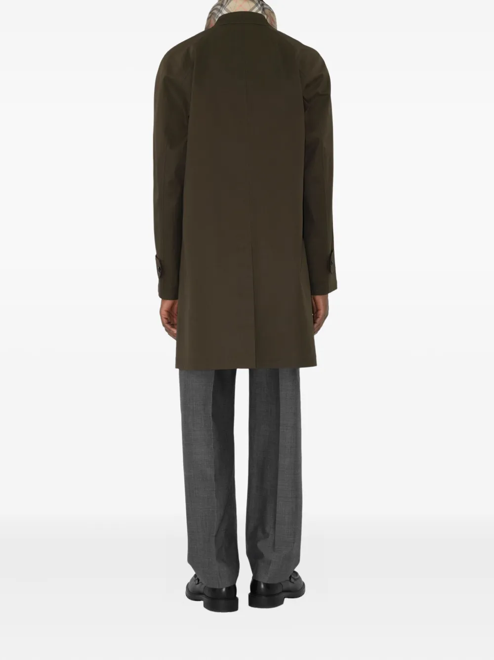 Пальто BURBERRY из органического хлопка, шелковая подкладка, зеленый — фото 3
