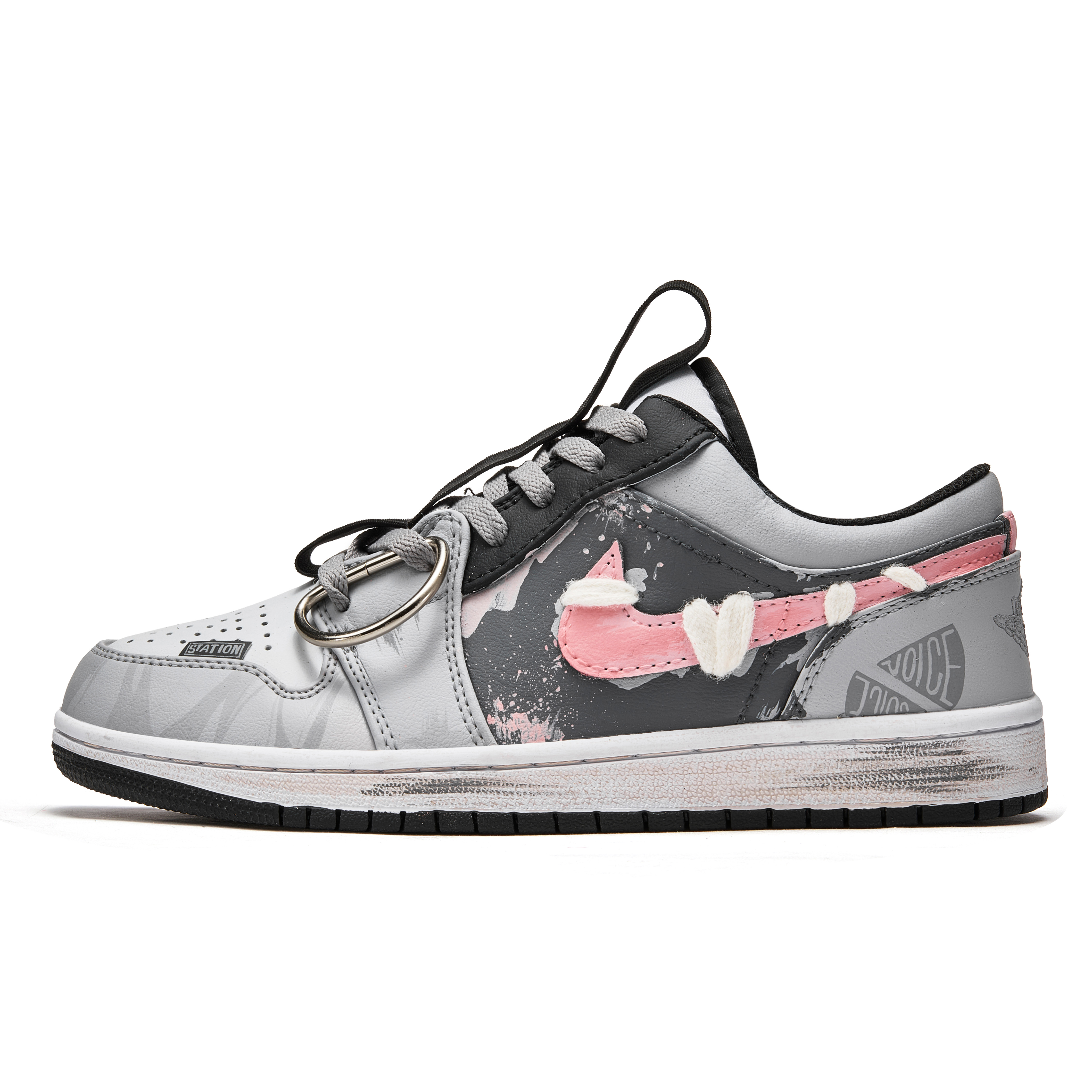 

Кроссовки Air Jordan 1 Vintage Basketball Shoes Men Low-top Gray/Pink, цвет Dusty Rose