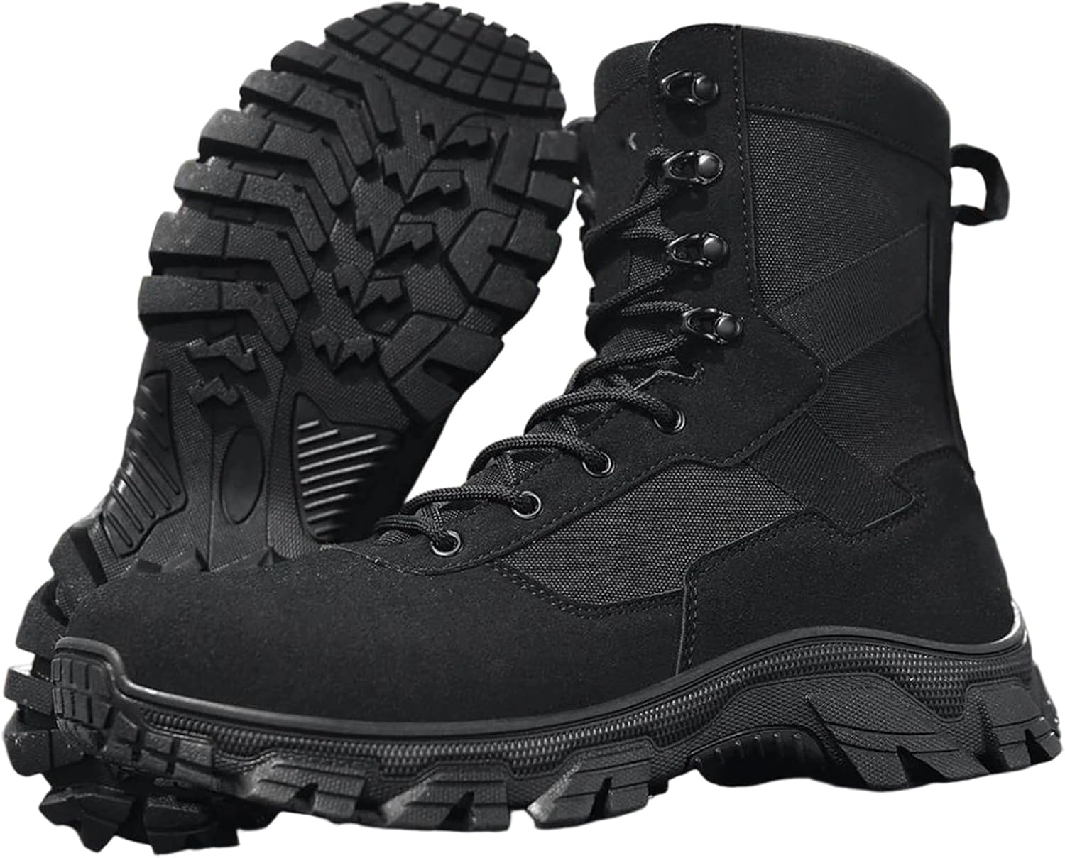 

Мужские дезертные ботинки из телячьей замши с боковой застежкой-молнией, износостойкие ботинки на голенище для активного отдыха Alloaone, черный