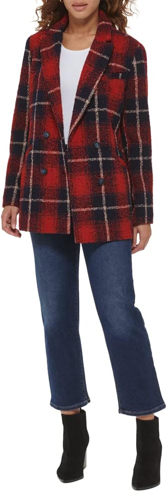 Женский двубортный пиджак Levi's из шерстяной смеси, Red/Navy Ombre — фото 3