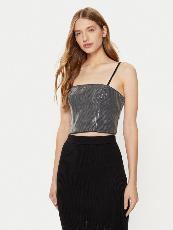 

Топ slim fit W5RH0G WGX40 Guess, серебряный