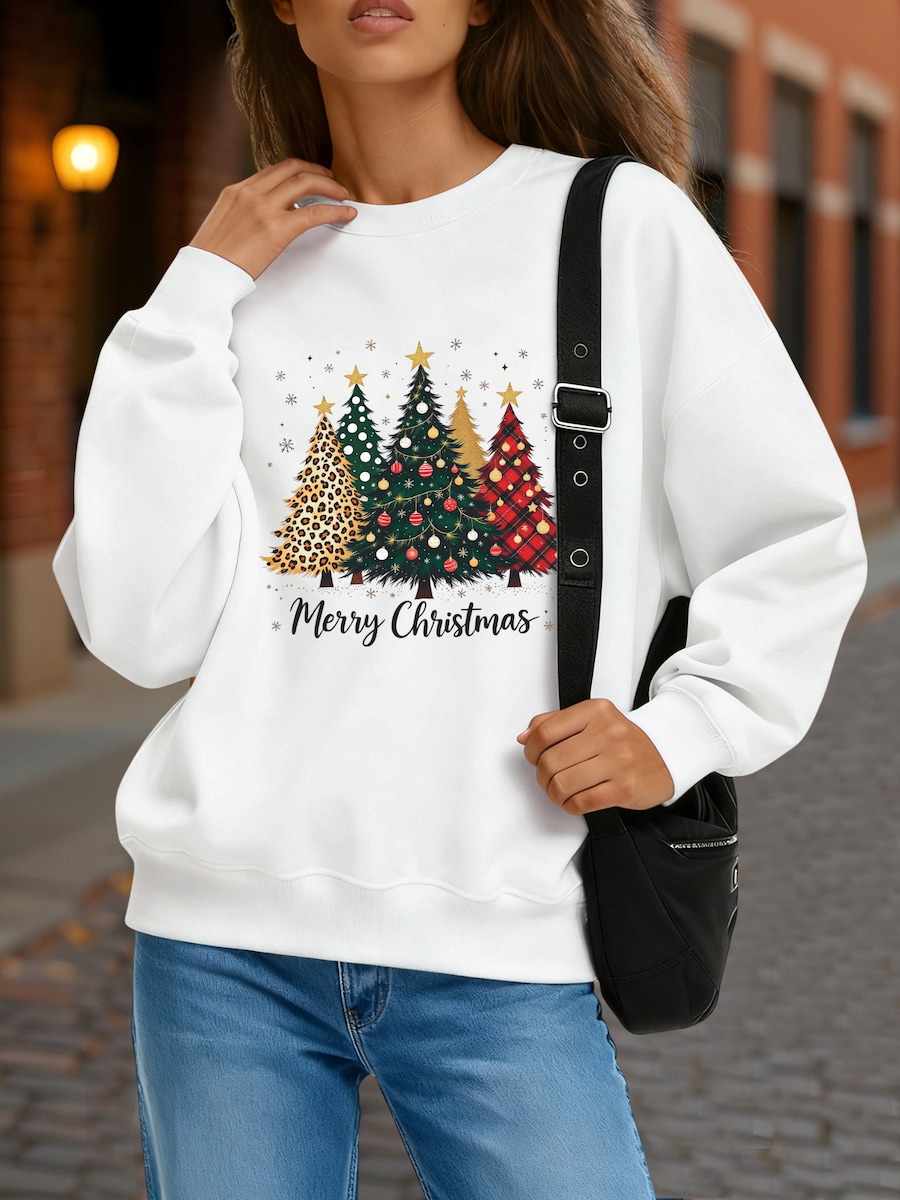

Свитер LapaPlus Crew neck sweater mit Christmas Print, белый