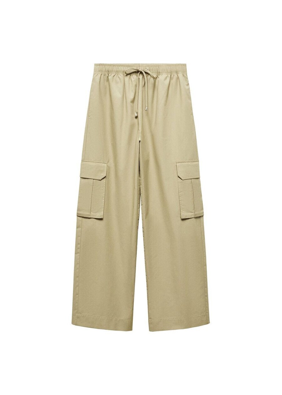 

Брюки-карго MANGO Loose fit Cargo Pants Tortello, бежевый