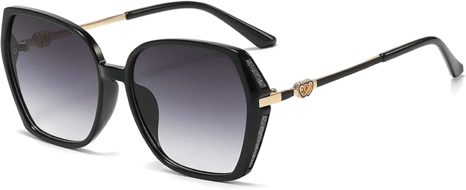 

Винтажные солнцезащитные очки для женщин, ретро, ​​большие солнцезащитные очки для мужчин, классические очки с защитой от УФ-излучения UV400 TKKTLLT, Black