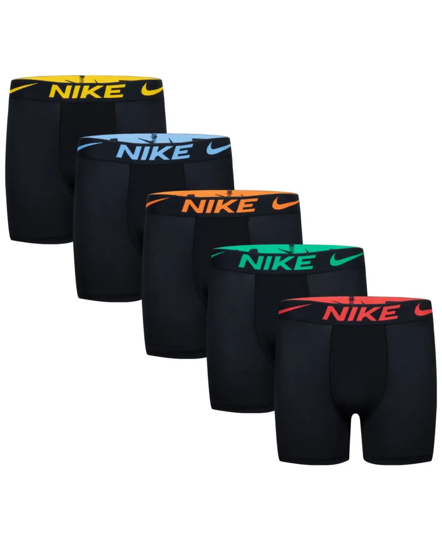 Nike Трусы-боксеры Big Boys Dri-FIT из полиэстера, яркие цвета, комплект из 5 штук