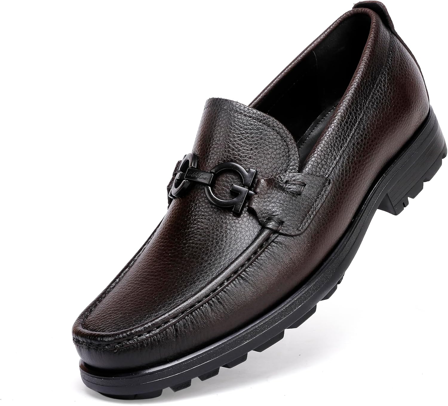 

Мужские формальные кожаные туфли GOLDEN COXES FAMILY, деловые, ручной работы, с пряжкой, без шнурков, лоферы, свадебные и вечерние туфли для мужчин, Coffee