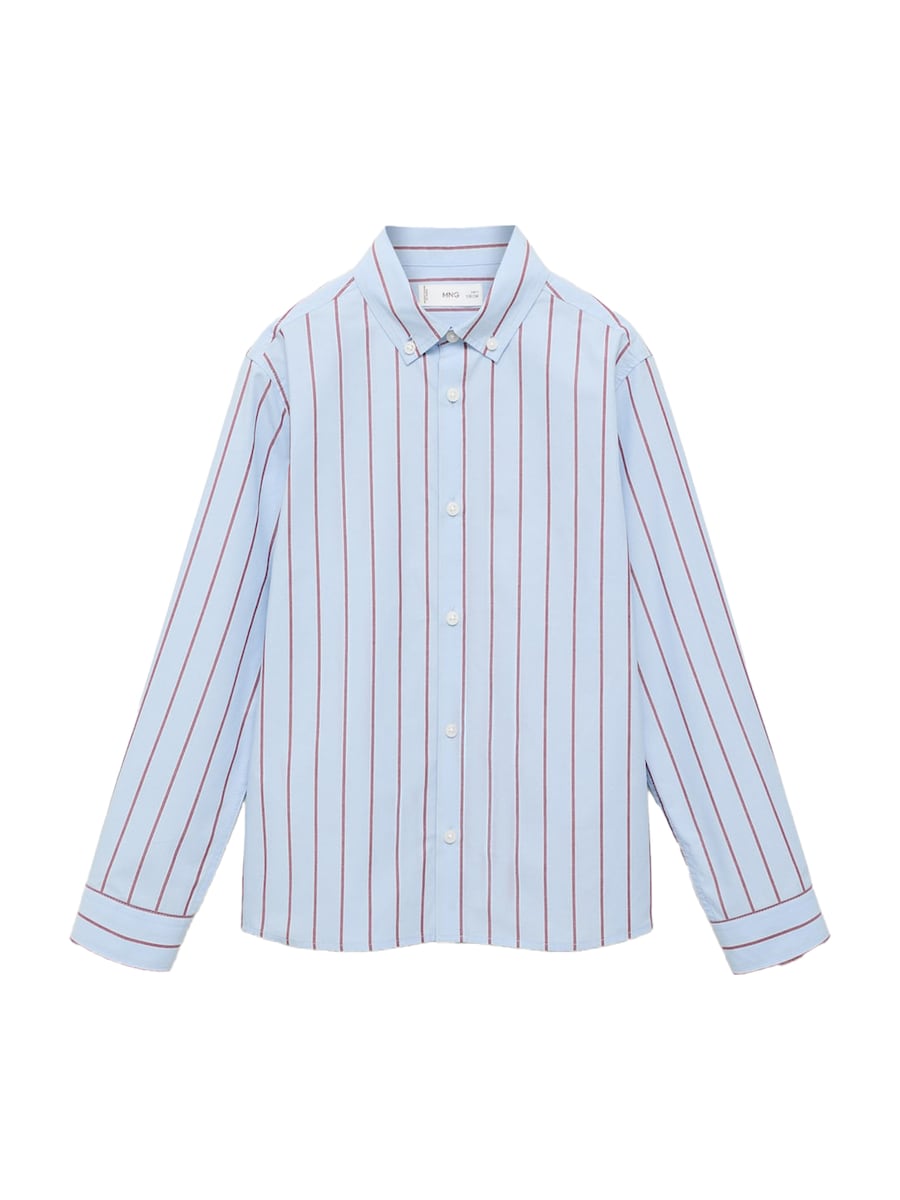 

Рубашка на пуговицах классического кроя MANGO KIDS CHROMA, светло-голубой