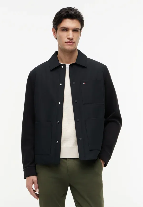Куртка Tommy Hilfiger Ess mix media chore jacket summer jacket, черный